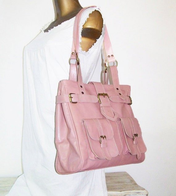 light pink leather purse