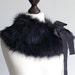 Black faux fur collar
