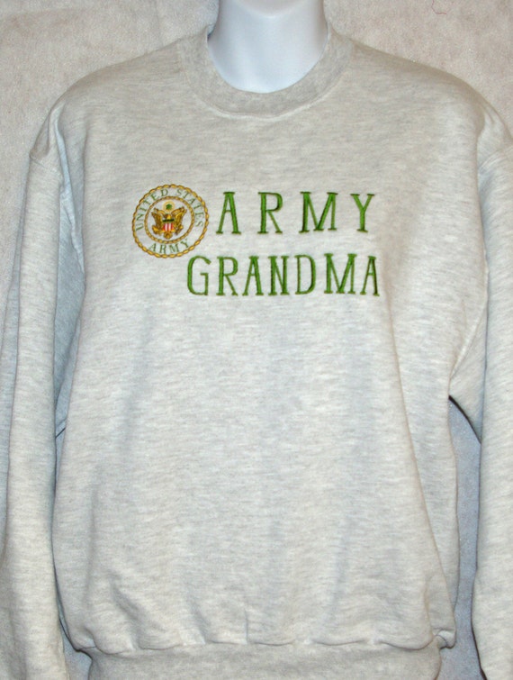 Army Grandma Embroidered Sweatshirt by AGiftToTreasure on Etsy
