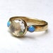 Engagement Ring Similar diamond ring wedding ring -whiteTopaz ring and tiny Blue Opals ring - Recycled 14k gold ring MADE TO ORDER