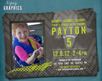 Jump Trampoline or Bounce House Birthday Party Invite for Big