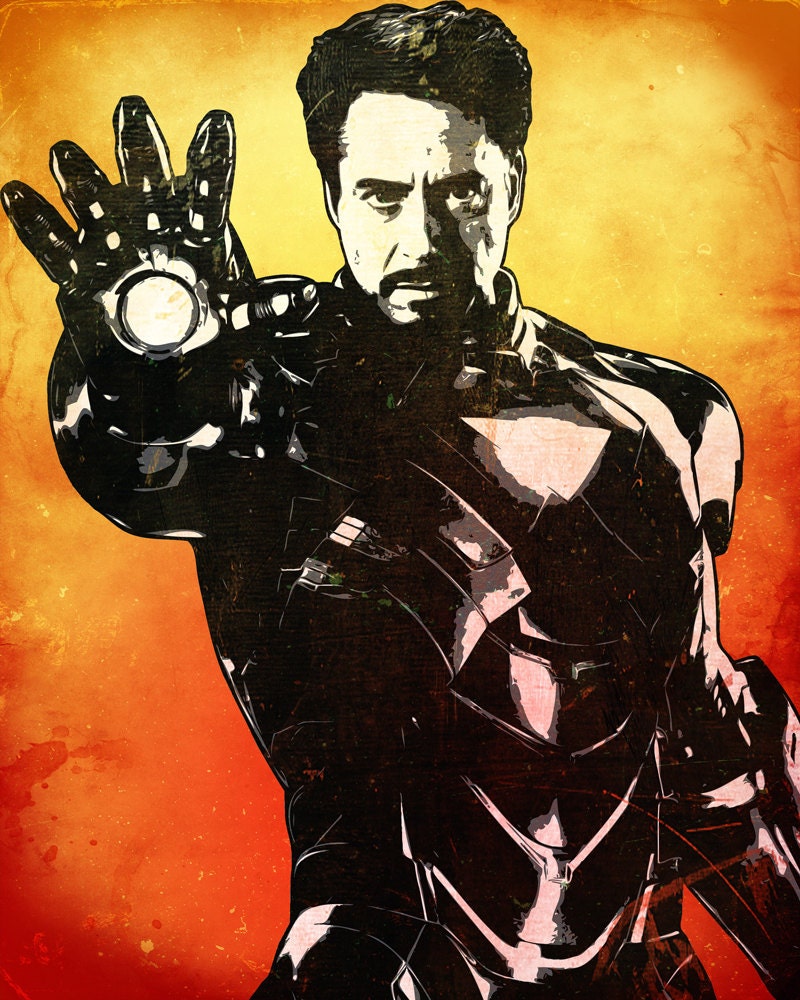 Avengers Iron Man Pop Art Print 8 x 10 by cutitoutart on Etsy