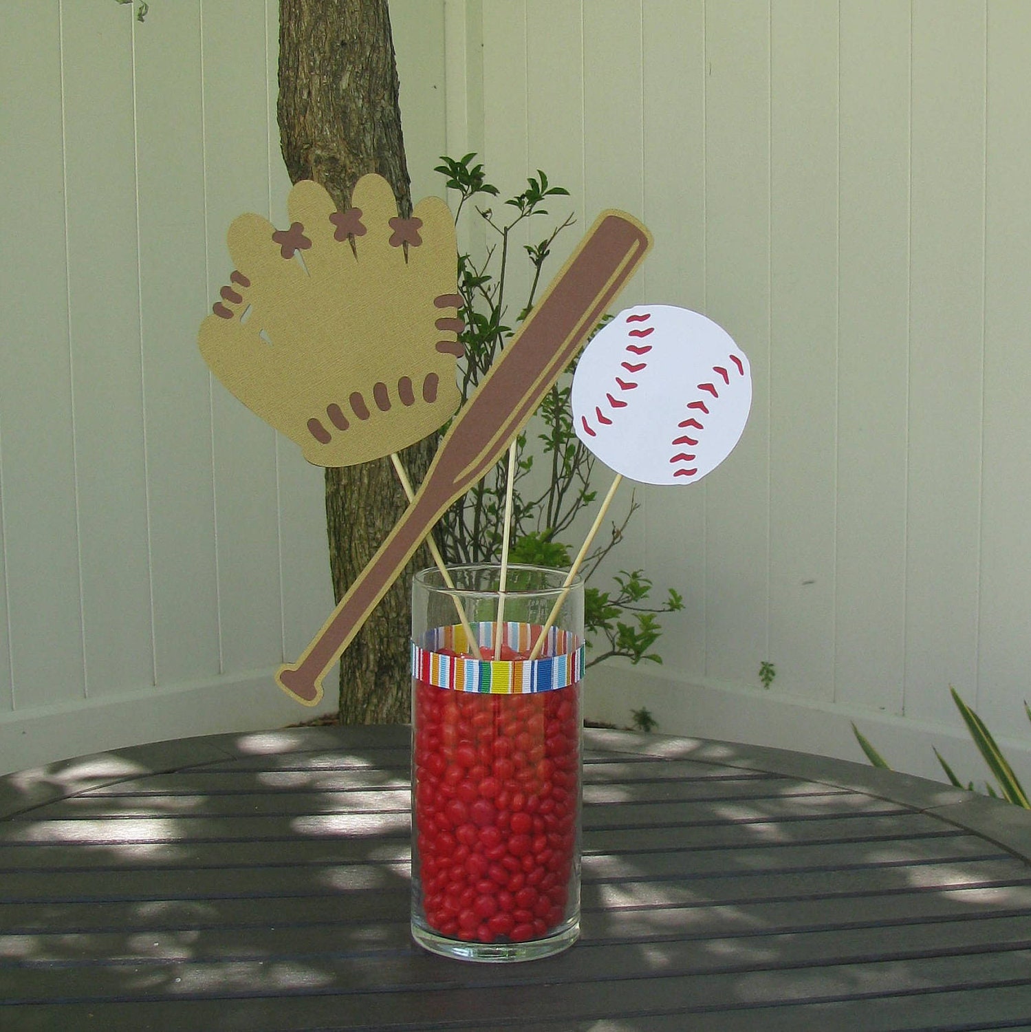 Baseball Table Decorations Set of 3 MADE TO ORDER