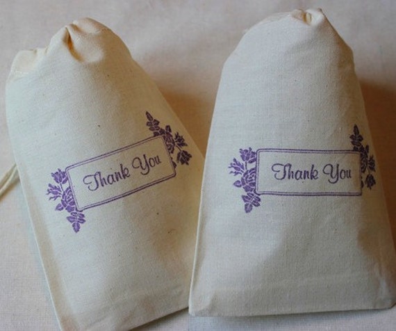 10 Wedding Favor Bags - Framed Thank You Organic Muslin Cotton - Great for Weddings Il_570xn