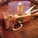 Antique Sewing Bird - Maple Wood Sewing Clamp w. Mirror - 1800's