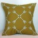 Mustard Hand Stenciled Linen Pillow Cover