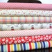 Cream Blue and Red Beach Seaside Fabric, Seaside by October Afternoon for Riley Blake, Fat Quarter Bundle, 7 Prints Total