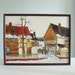 1970s H. Hargrove Oil on canvas Serigraph ... Americana in Winter 12 x 16