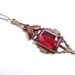 Antique Art Deco Necklace - Red Glass & Enamel Costume Jewelry / Crimson Point