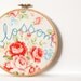 Embroidery Hoop Wall Art. Blossom. Hand Embroidered. 6 inch Hoop. Vintage Inspired Floral Fabric. Handmade by merriweathercouncil on Etsy