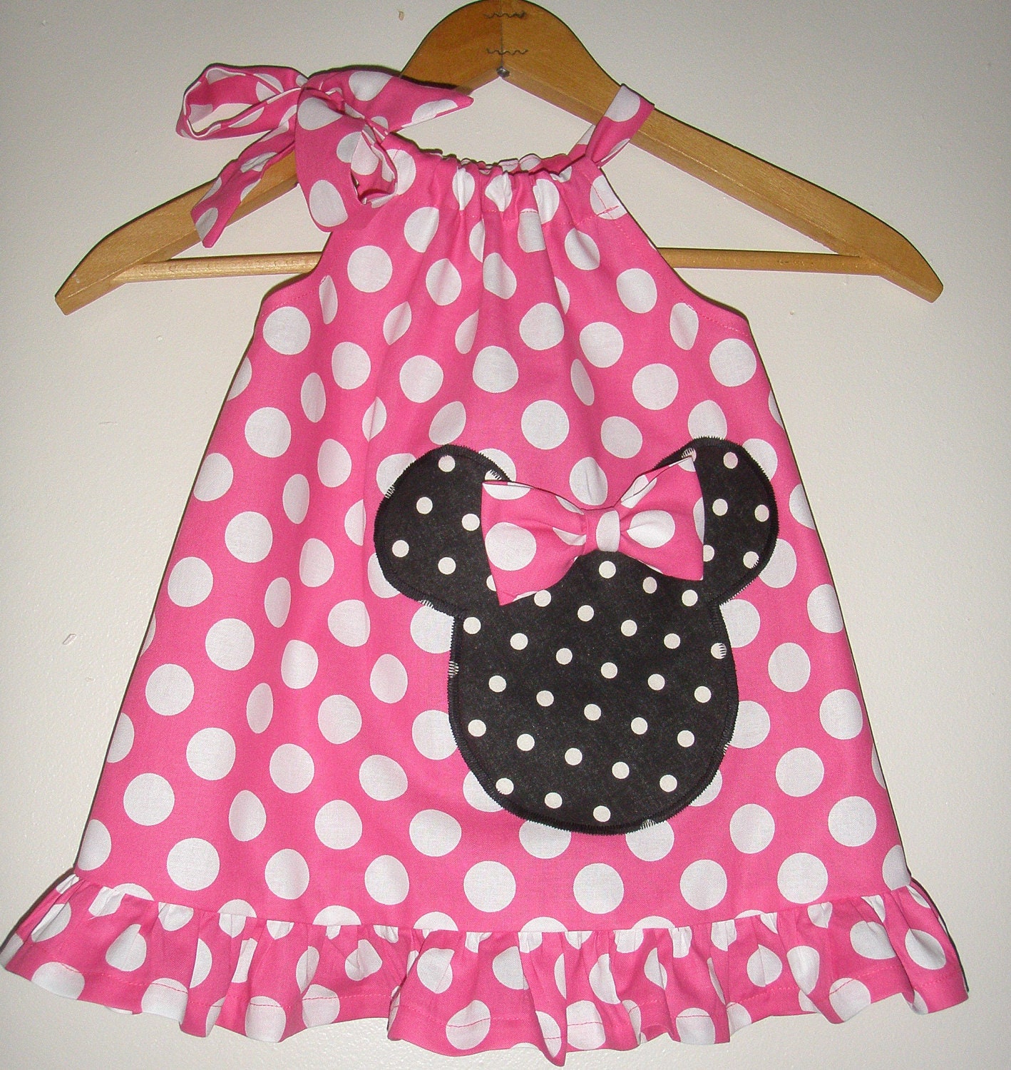 Minnie Mouse dress Pink polka dot Ruffled Swing Disney dress