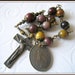 Mens Miraculous Pocket Rosary, Mookaite Jasper, Wire Wrapped in Bronze