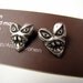 Heart earrings monsters white bronze