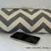 Frame Clutch, Chevron Gray and Cream Large