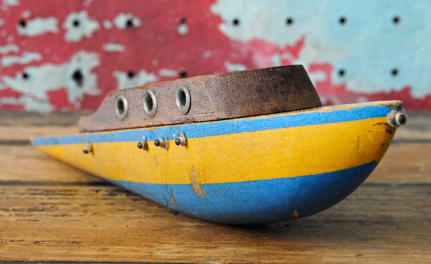 Vintage Wood Toy Pond Boat