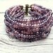 Czech Glass Cuff/ Purple Rhapsody Seed Bead Multi Strand Wide Cuff