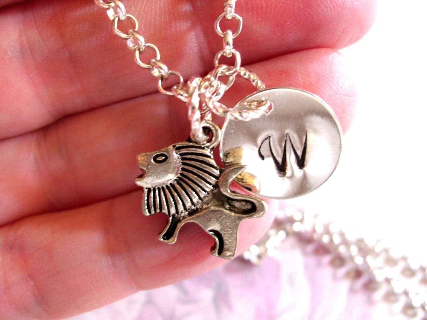 Lion Necklace Personalized Lion Necklace Leo the Lion
