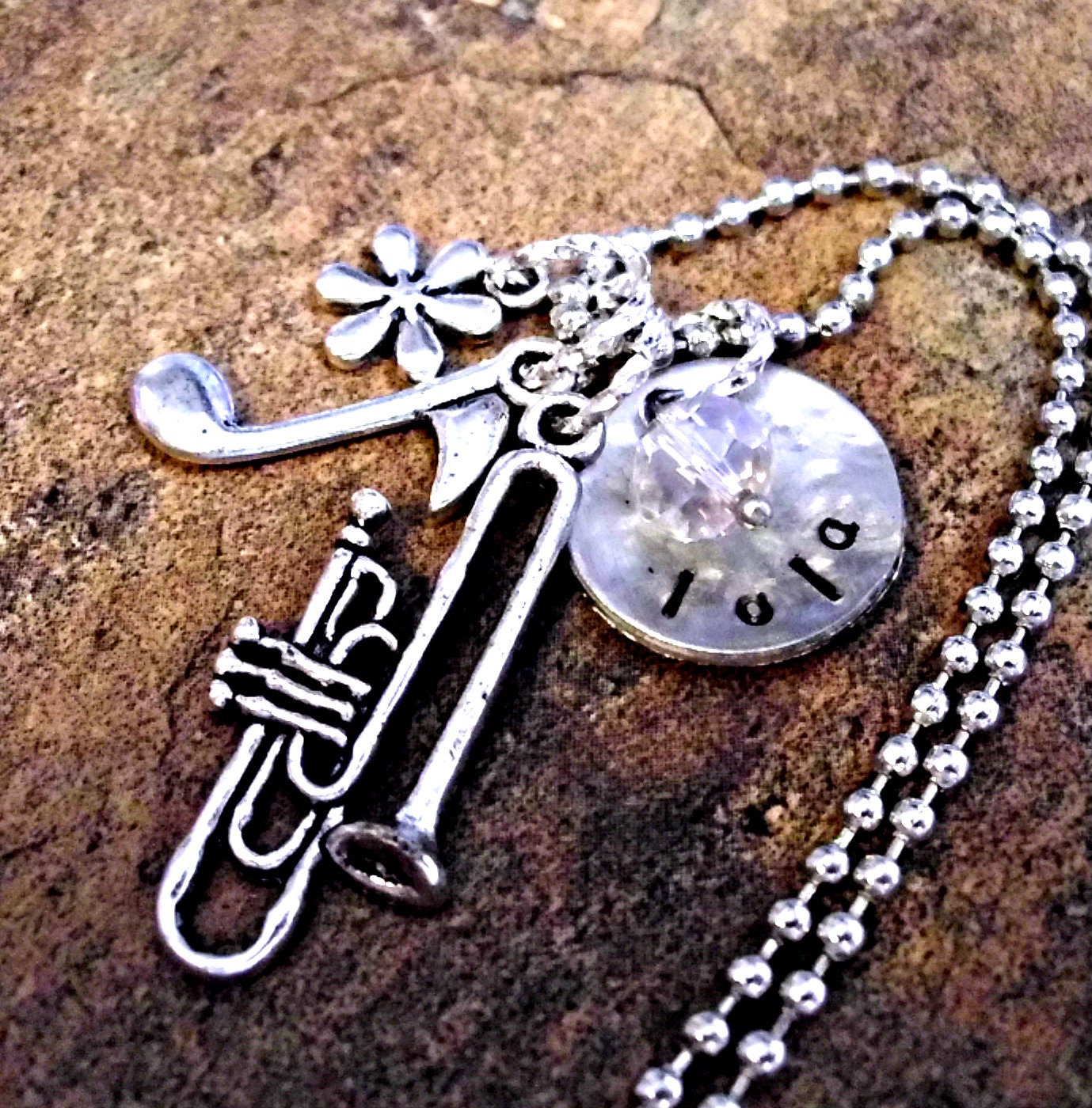 Trombone Jewelry Personalized Music Jewelry Trombone