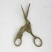 Vintage Scissors Solid Brass Stork Figural