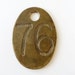 Vintage Large Brass Numbered Tag - Cow or Horse Tag 76 - Altered Art - Found Object Jewelry - Mixed Media - Assemblage