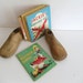2 Vintage Child Wooden Shoe Molds - Childs Room Decor - Nursery - Bookends - Collectible