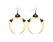 FULL MOON / Medium Gold Dangle Earrings / Free Shipping