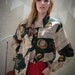 Vintage Silk Postal Letters scarf print blouse