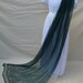 Antique Indian Shawl/Stole. Regency Style MUST SEE. Teal Blue Chiffon. Hand embroidered in gold metal threadwork.