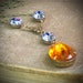 Topaz & Tanzanite Vintage Rhinestone Necklace, HOney Gold, Purple, Autumn