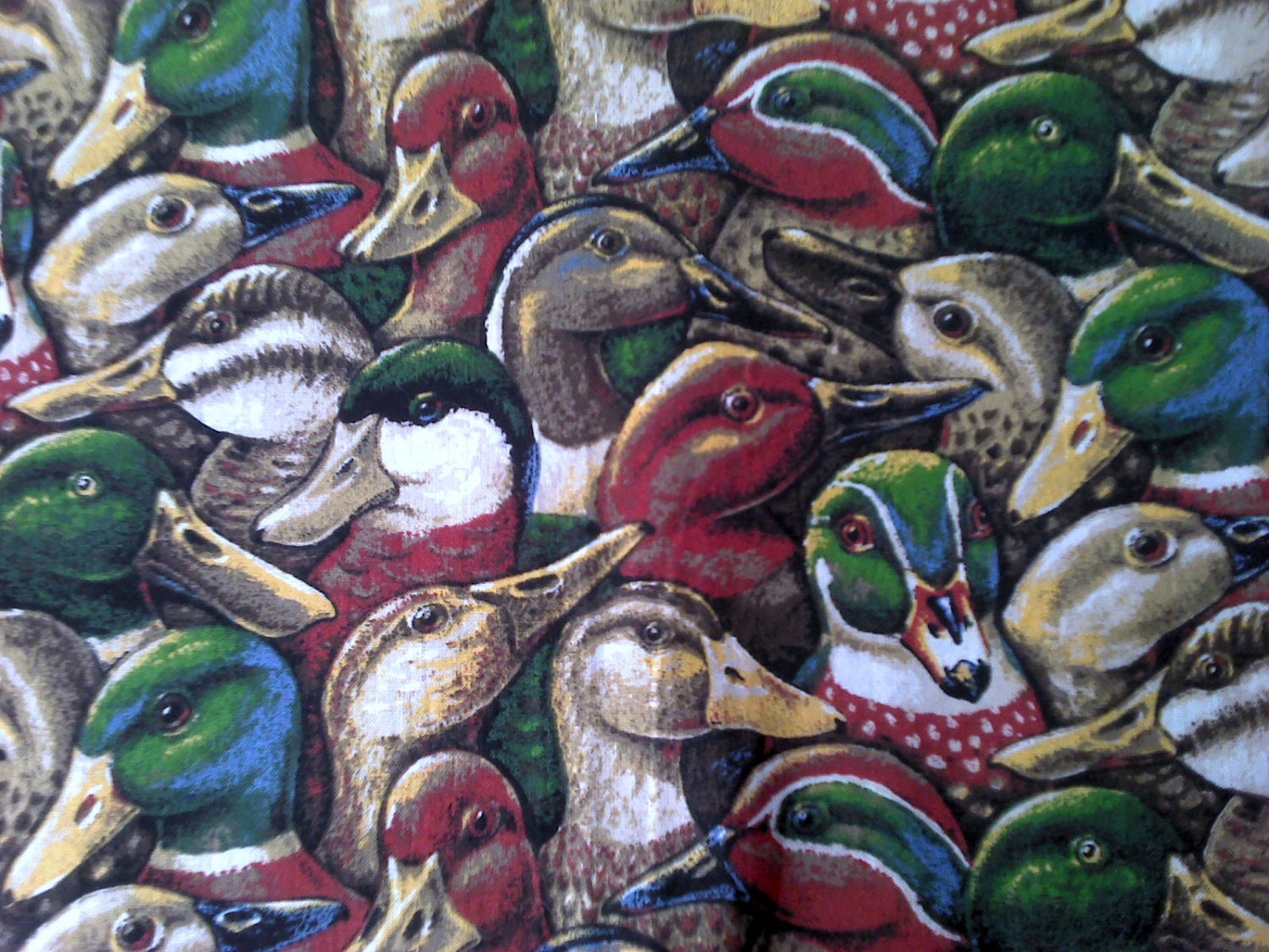 Duck Heads Novelty Print Cotton Fabric 1 1/2 Yards X0180
