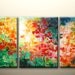 Autumn in forest - 36x16 inch, large original modern painting, on stretched canvas, ready to hang,ON SALE