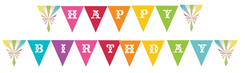 DIY Printable Rainbow Birthday Banner 