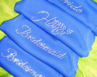 royal blue bridesmaid shirt package . bridesmaid shirts set of 6 . Maid of honor , Matron of honor , bridal party Shirts -