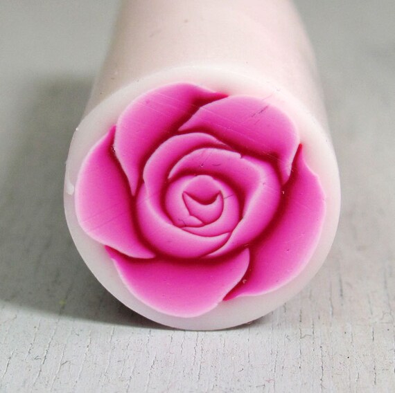 Polymer clay cane Fuchsia millefiori ROSE cane