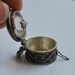 Pendant Vintage Pill Box Locket / Silver Ornate Clear Gem Necklace Pendant Locket - Full Moon Pendant