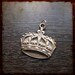 Vintage French Silver crown pendant - medal from France for Jewelry assemblage projects
