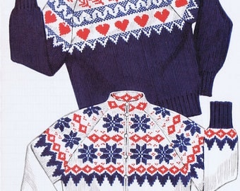 Knit-O-Graf Norwegian Style Adult Ski Sweater Pattern