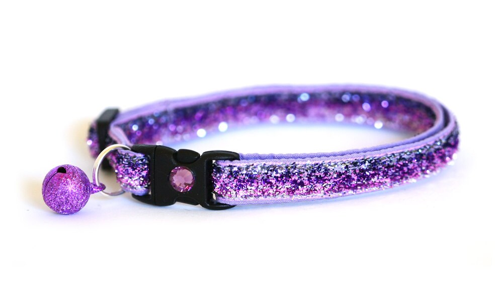 Glitter Cat Collar Lavender Purple Standard Large Size