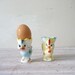 Collection of 2 Vintage Egg Cups - Blue bird and Rooster