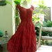 Princess Cotton Short Dress - Dark Red