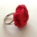 Red crocheted rose ring