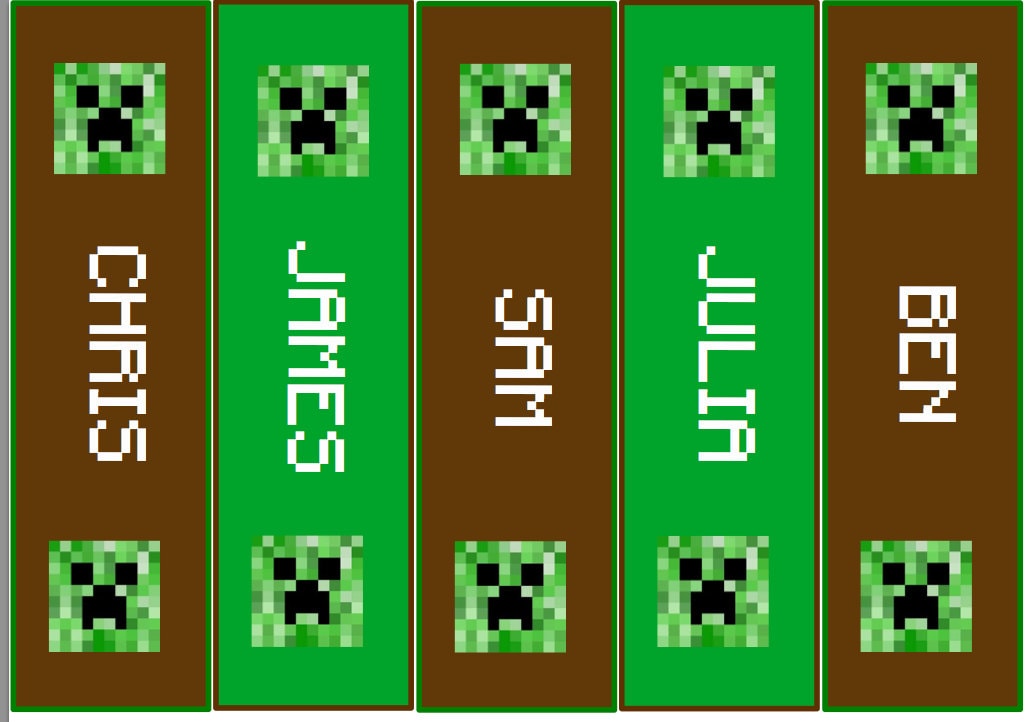 personalized minecraft bookmarks digital party favors