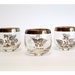 Georges Briard Silver Rim Roly Poly Glasses ... Trio, Leaf Pattern, Round, Barware, Cocktail