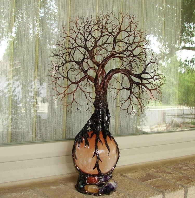 Wire Tree Of Life Ancient Grove Spirits sculpture by CrowsFeathers