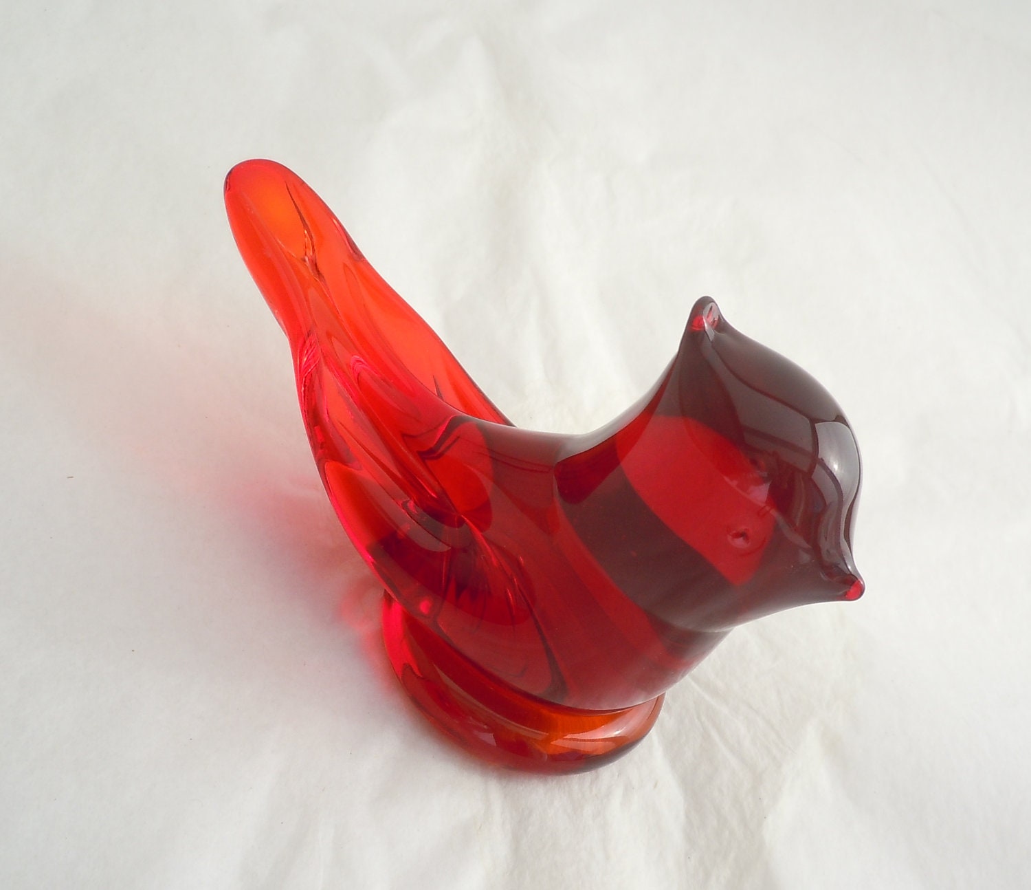 red cardinal glass figurine