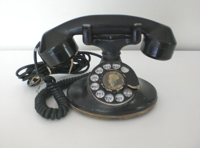 Vintage Rotary Telephone Western Electric 202 by GallivantsVintage