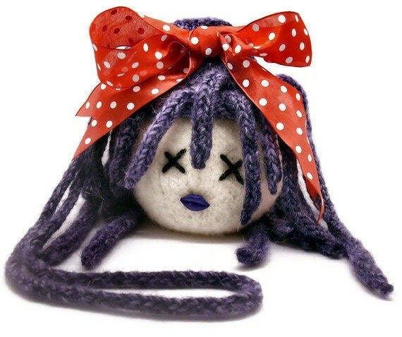 Creepy doll head bag zombie girl horror rockabilly purse by jarg0n