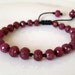 Red Ruby gemstone bracelet - Buddha bracelet - adjustable pull out closing - faceted Ruby beads - unisex - Tribal Jewelry - July birthstone