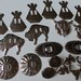14 Vintage Western Conchos & 6 Bonus Studs - Buffalo, Steer, Teepee, Sunburst, Oval, Thunderbird