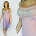 XL plus size Ostalgie collector pink embroidered 1960s vintage full slip oversized (PL126)
